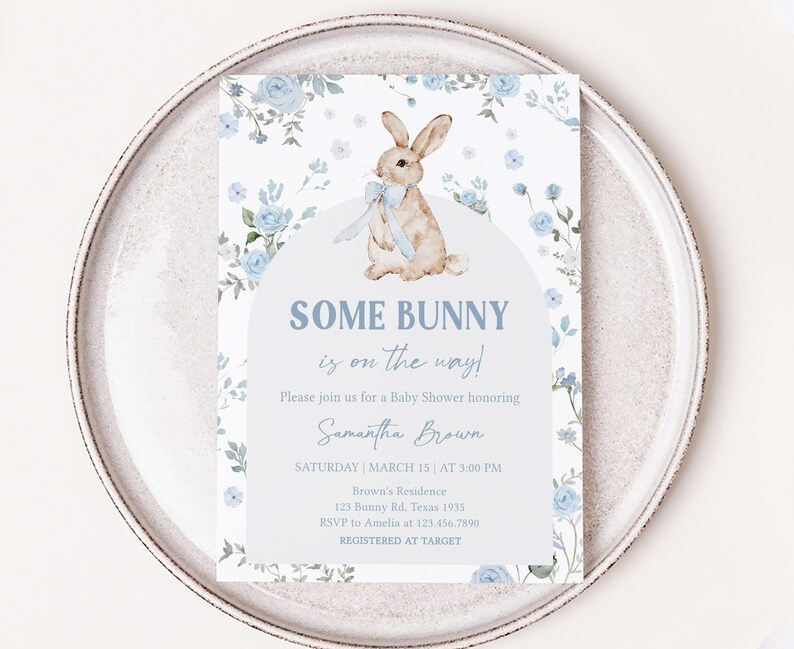 Boy Bunny Invitation