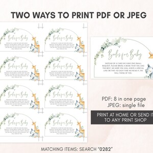 Editable Jungle Baby Shower Invitation Set, Safari Baby Shower Invite Pack Gender Neutral Jungle Animals Invitation Printable Template 0282 image 4