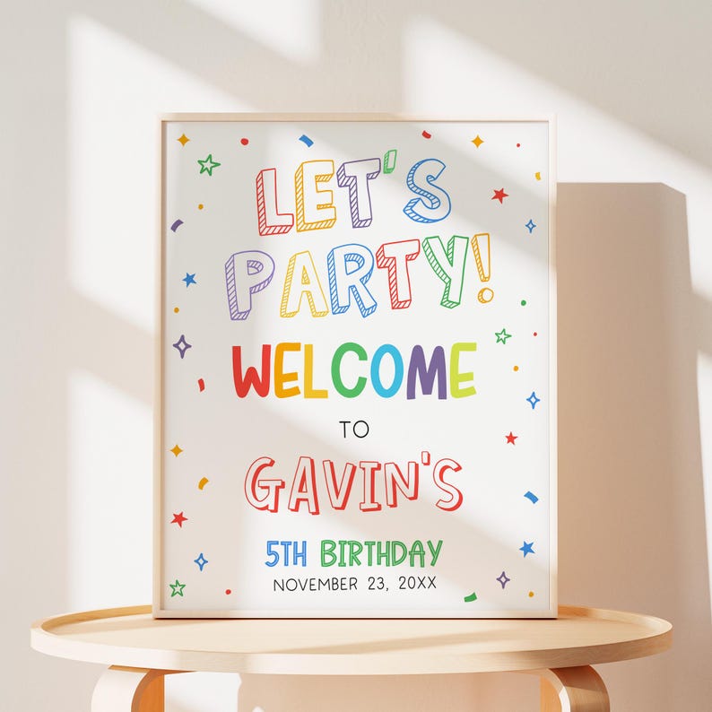 Editable Simple Birthday Welcome Sign, Fun Birthday Party Welcome ...
