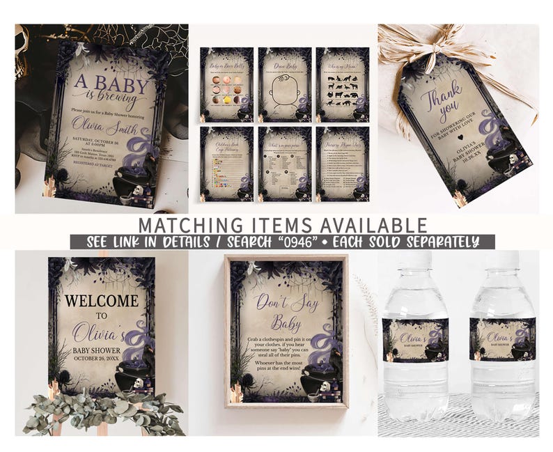 Gothic Halloween Baby Printable Templates
