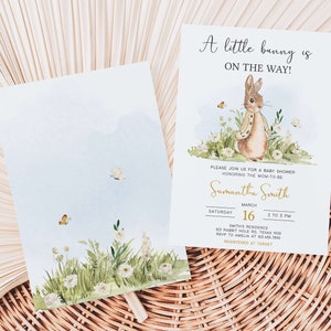 Editable Peter Rabbit Baby Shower Invitation, Rabbit Gender Neutral ...
