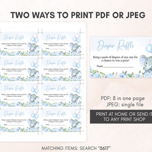 two ways to print a ticket for a baby shower