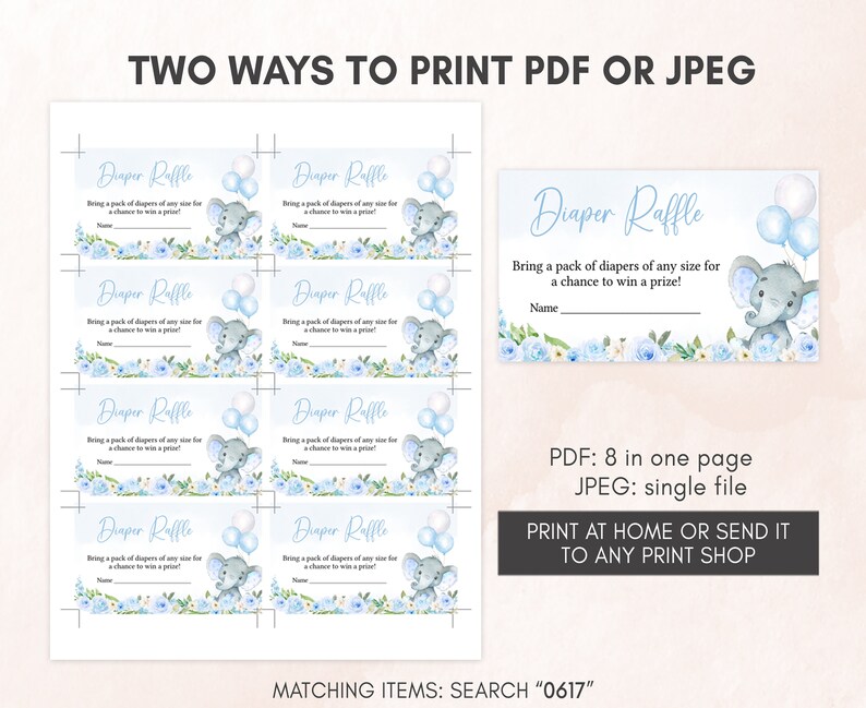 two ways to print a ticket for a baby shower