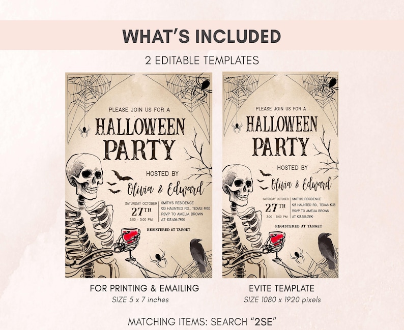 Halloween Party Invitation Set