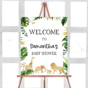 Safari Baby Shower Welcome Sign, Boy Baby Shower, Jungle Theme Baby Shower Signs, Animal Theme Baby Shower, It's a Boy, Digital File BSL 117