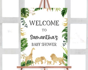 Safari Baby Shower Signo de bienvenida, Boy Baby Shower, Jungle Theme Baby Shower Signs, Animal Theme Baby Shower, Es un niño, Archivo Digital BSL 117