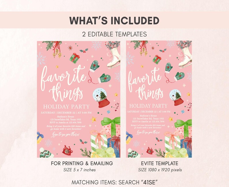 Christmas Party Invitation Set