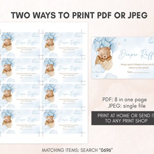 two ways to print a baby bear baby shower ticket