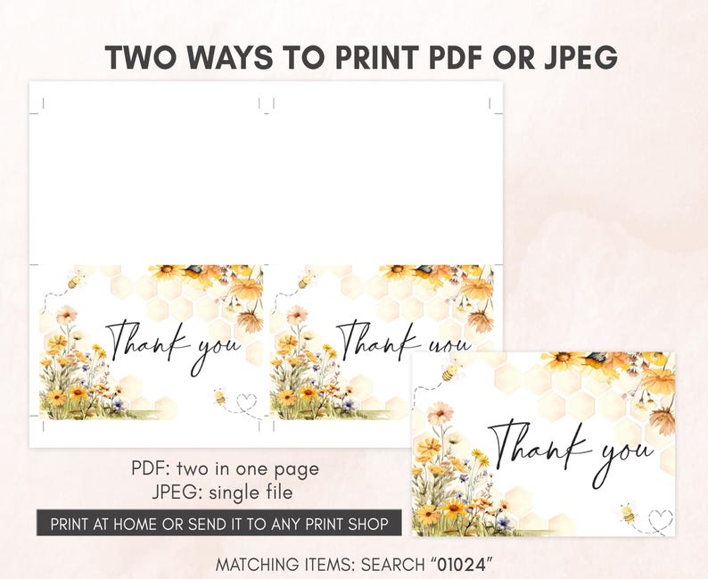 two ways to print a thank card