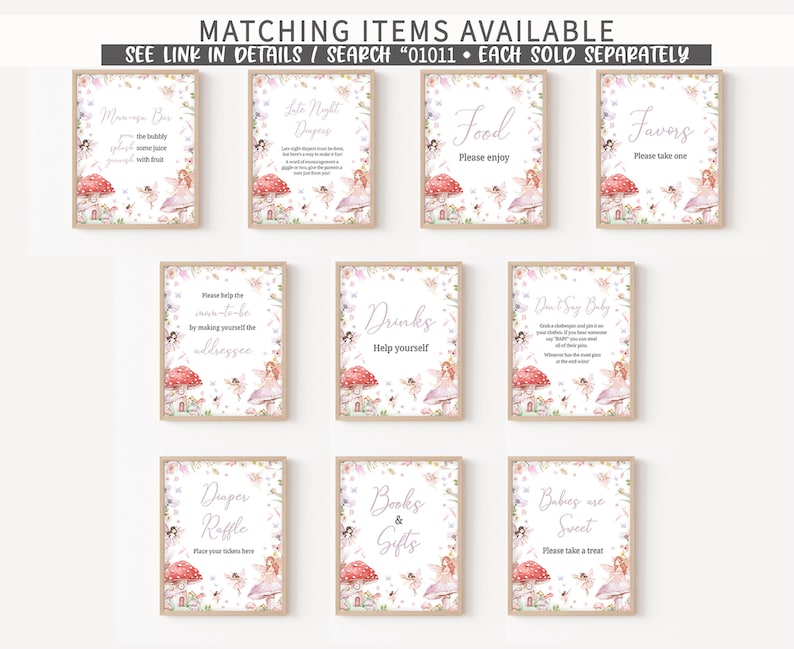 a set of nine matching items available for a wedding