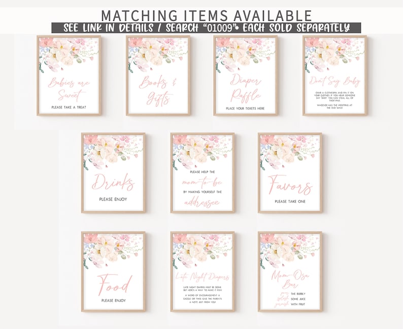 Baby in Bloom Baby Shower Signs