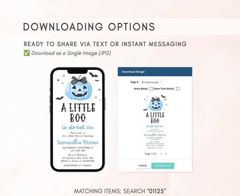 Minimalist A Little Boo Mobile Evite