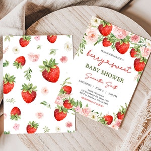 a close up of a baby shower card on a table