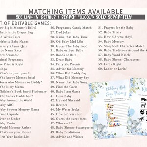 a printable baby shower game is shown