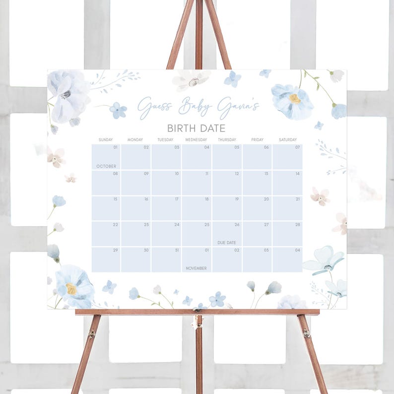 Blue Baby in Bloom Calendar
