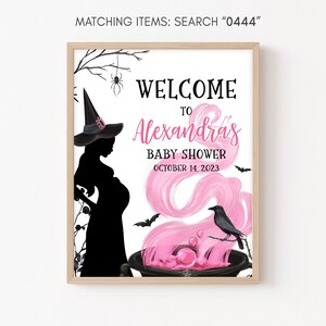 Editable A Baby is Brewing Halloween Baby Shower Welcome Sign, Girl Halloween Baby Shower Welcome Sign, Witch Baby Shower Sign Decor 0444 image 4