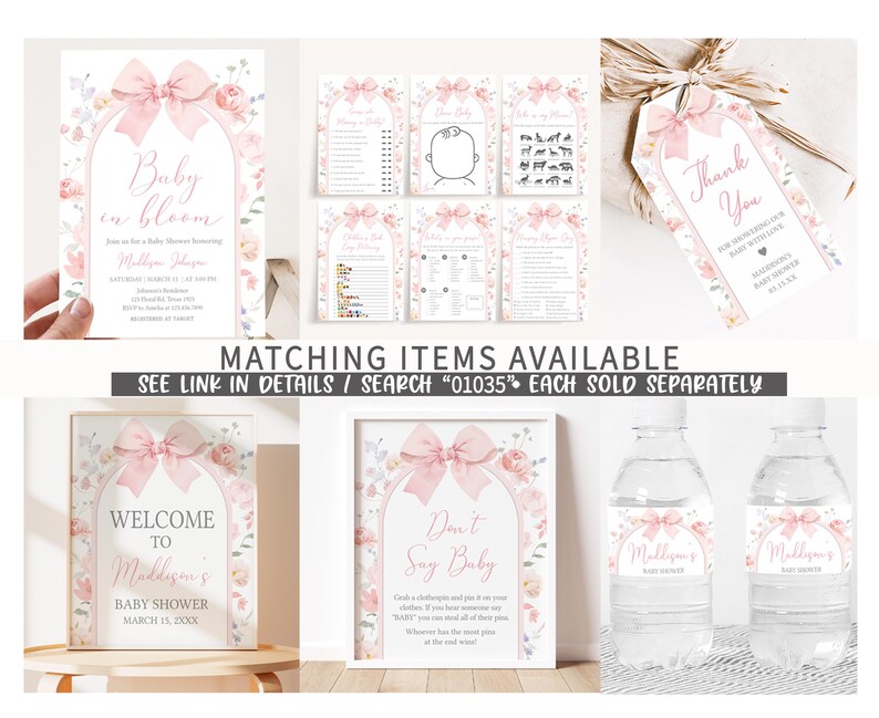 Pink Coquette Bow Printable Templates