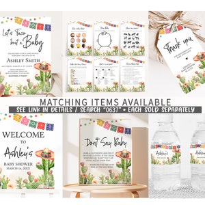 Editable Taco Bout A Baby Shower Games Bundle, Fiesta Baby Shower Game Pack, Cactus Mexican Baby Shower Games, Cactus Floral Game Set, 0637 image 2
