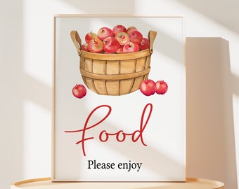 Herbst Baby Shower Food Zeichen, Apfel Baby Shower Food Tisch Zeichen, Apfel Unseres Auges Babyparty, Apple Herbst Baby Shower Food Party Zeichen, 0846