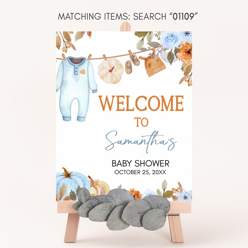 a welcome sign for a baby shower