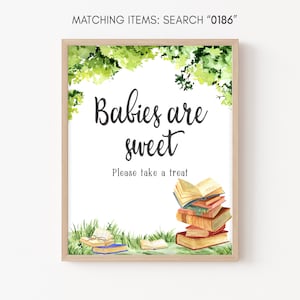 Babies are Sweet Sign Storybook Baby Shower, Chapter Book Baby Shower Favors Sign, Gender Neutral, Storybook Printable Decor Template 0186