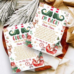 Bewerkbare elfenbrief, elfaankomstbrief afscheidsbrief, kerstelf ik ben terug brief, elfenretourbrief, afdrukbare elfenbriefsjabloon 72SE