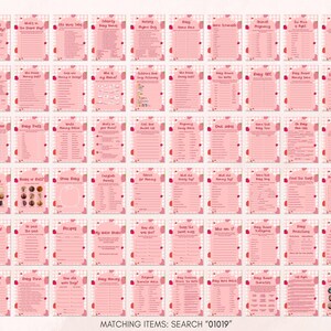 a sheet of pink paper with a bunch of buttons on it