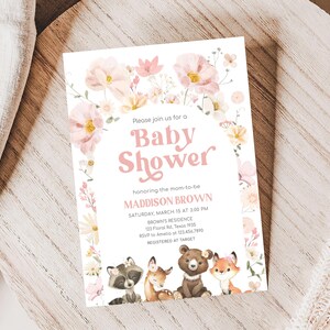 a baby shower is shown with a teddy bear and other animals