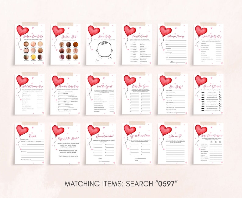 a bunch of cards with hearts on them