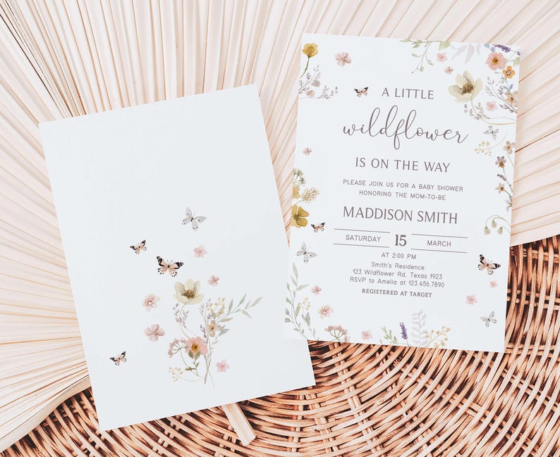 A Little Wildflower Baby Shower Invite
