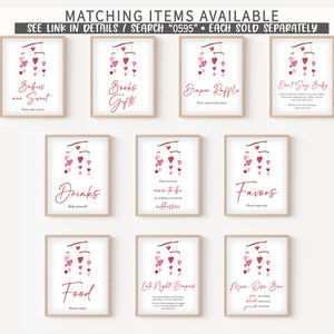 Editable Valentine Baby Shower Due Date Calendar, Pink Red Heart Baby Shower Calendar, Girl A Little Sweetheart Birthday Predictions, 0595 image 3