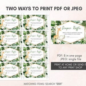 Editable Wild One Baby Shower Invitation Set, Greenery Safari Jungle Baby Shower Invite Pack, Boy Jungle Safari Animals Invite Template 0311 image 5