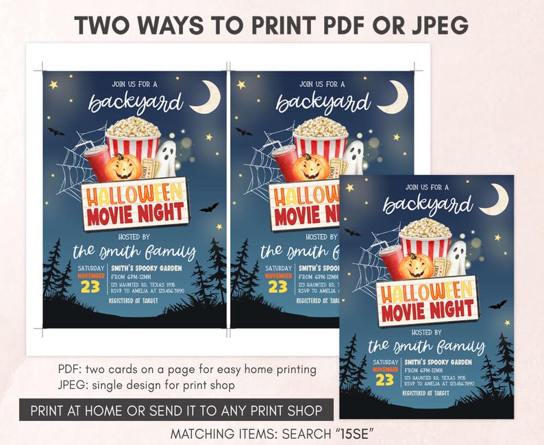 Backyard Movie Night Invitation Template