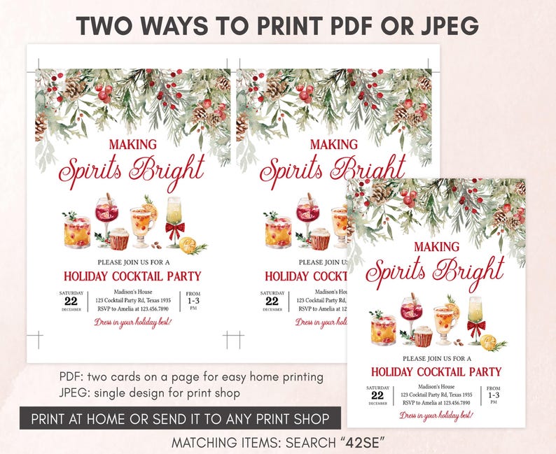 Holiday Cocktail Party Invitation Template
