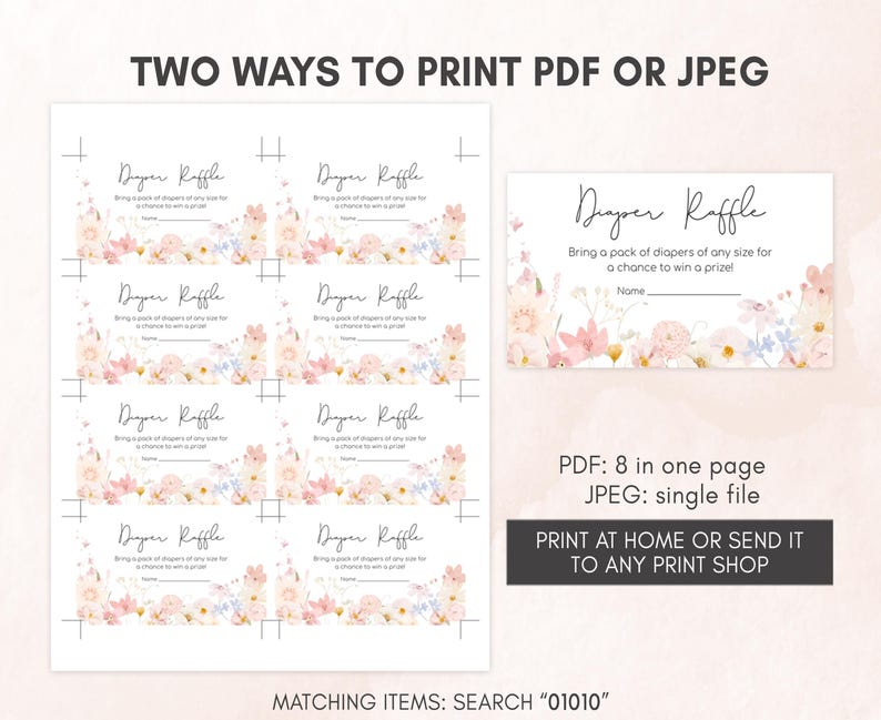 A Little Wildflower Baby Shower Diaper Raffle