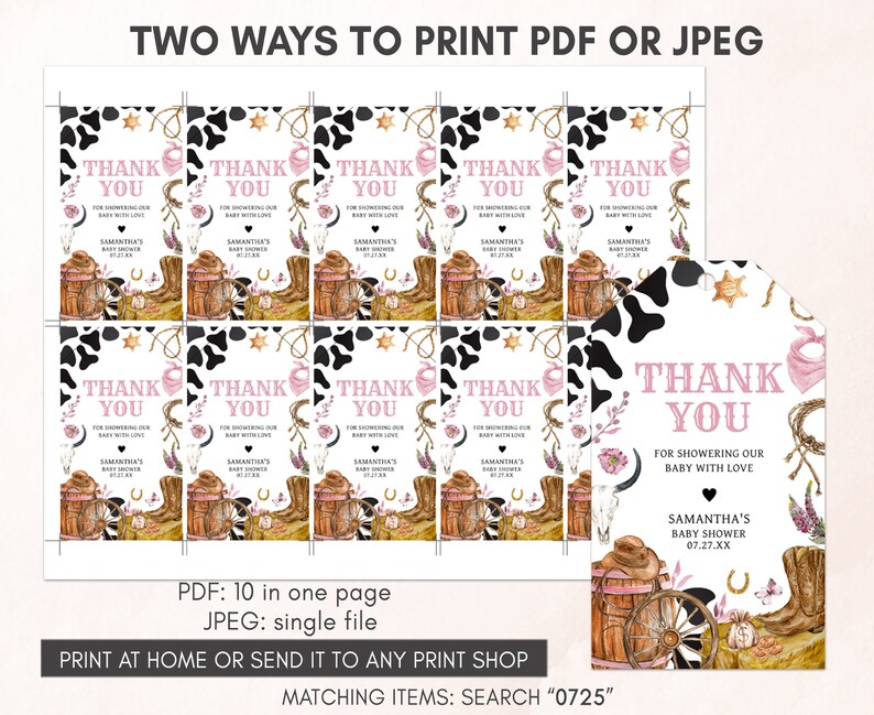 two ways to print a thank you card
