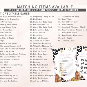 a list of items for a baby shower