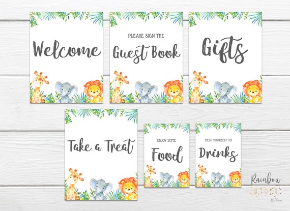 Free Printable Safari Baby Shower Labels