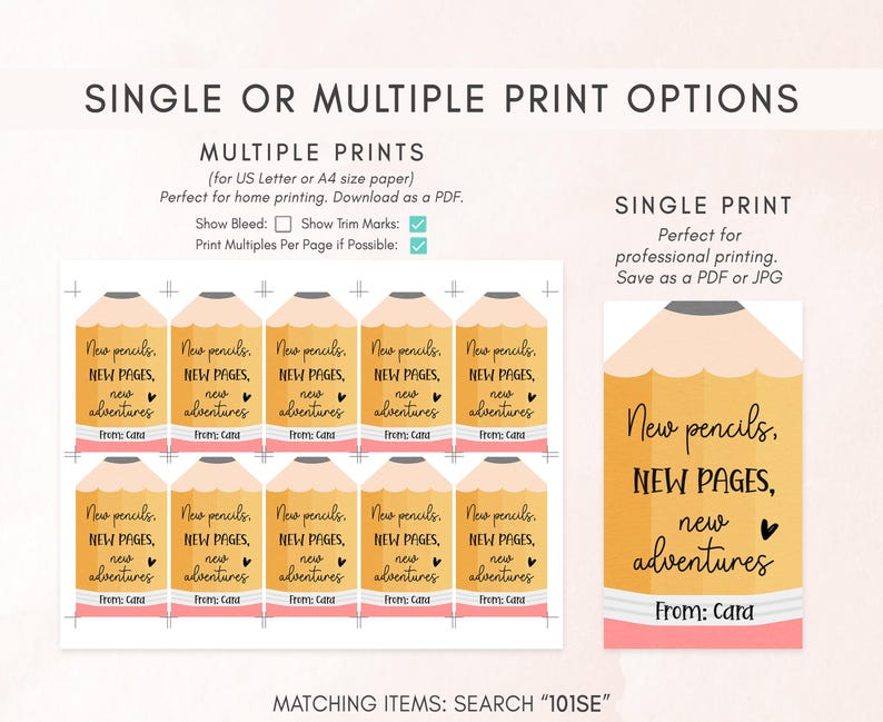 a picture of a single or multiple print options