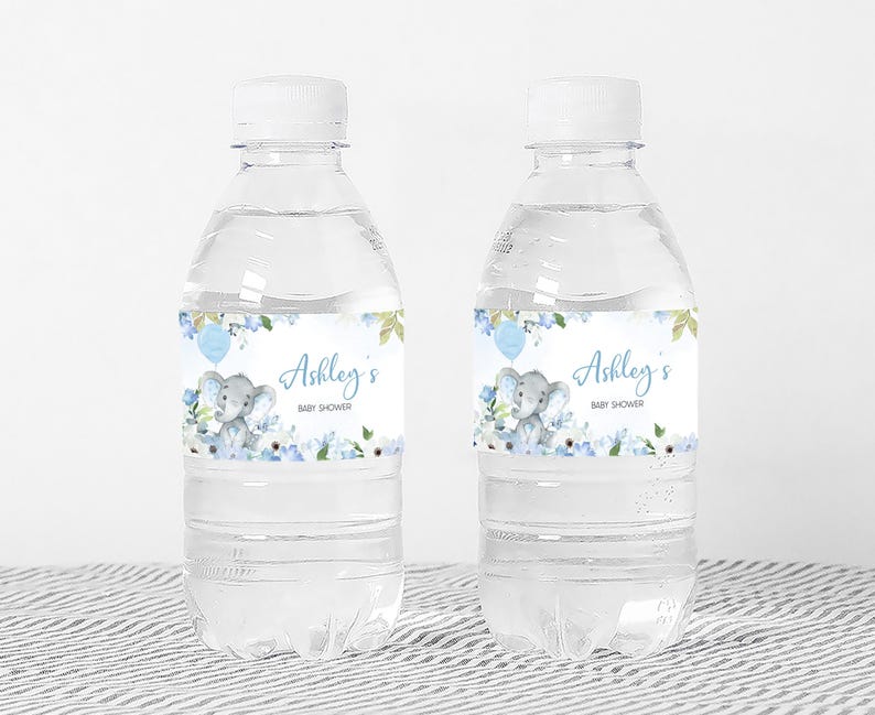 a bottle of water with an elephant on it