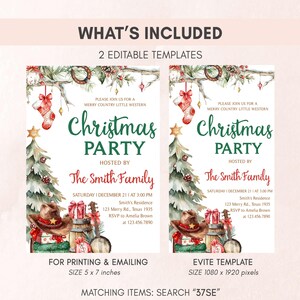 Western Christmas Invitation Set