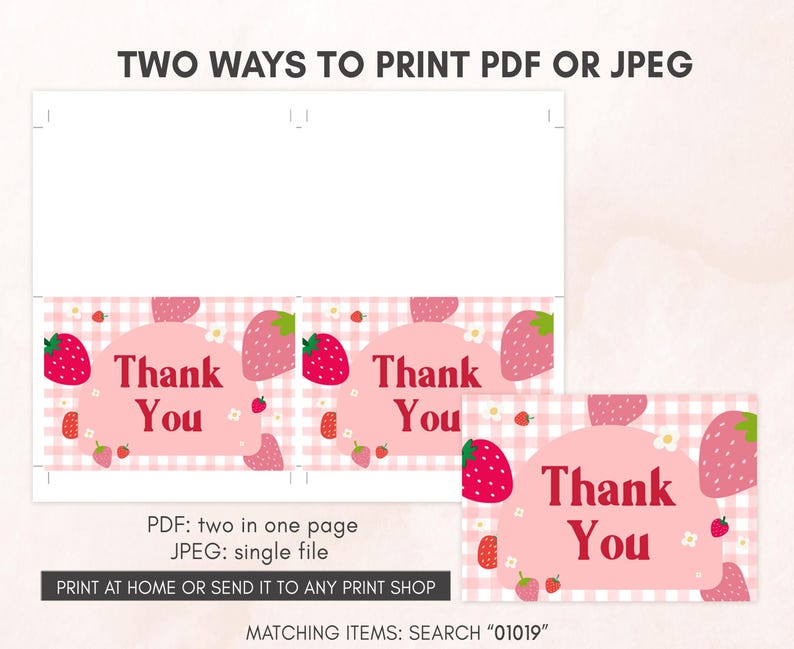 Berry Sweet Girl Baby Shower Thank you Card