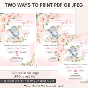 two ways to print a baby elephant baby shower