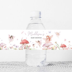 Fairy Baby Shower Bottle Labels