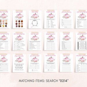Editable Little Pumpkin Baby Shower Games Bundle, Autumn Baby Shower Game Pack, Fall Pink Pumpkin Girl Baby Shower Activity Template 0214 image 2