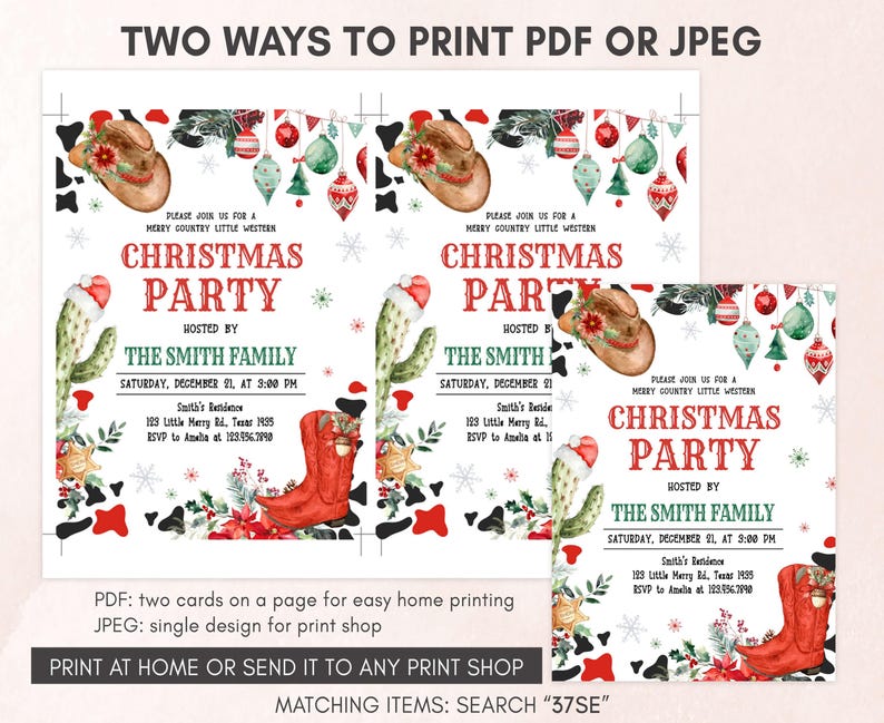 Christmas Hoedown Invitation Template