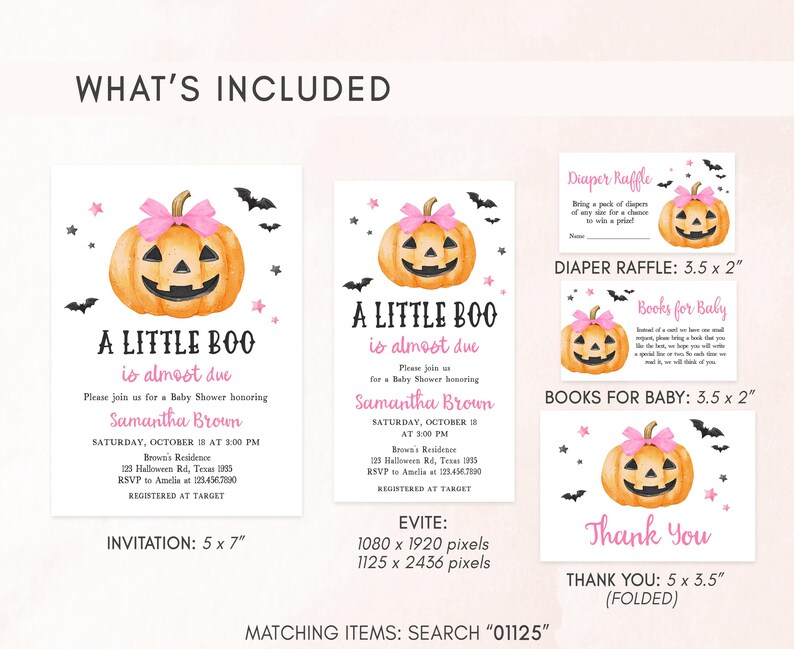 Girl  A Little Boo Invitation Bundle