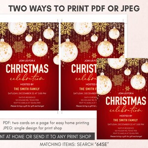Red and Gold Christmas Invitation Template