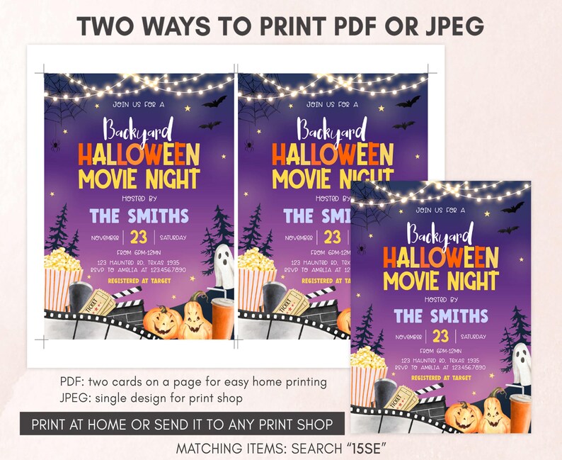 Halloween Movie Invitation Template