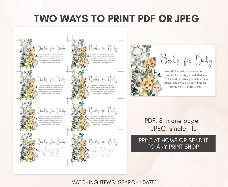 two ways to print a baby shower book